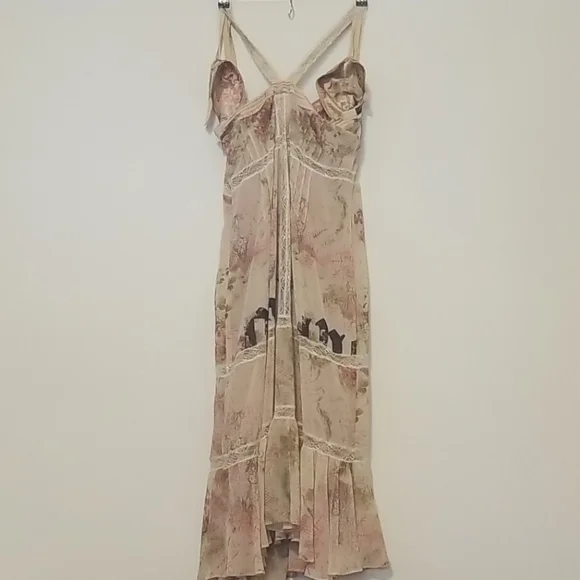 John Galliano Floral Print Peasant Dress - Picture 3 of 13